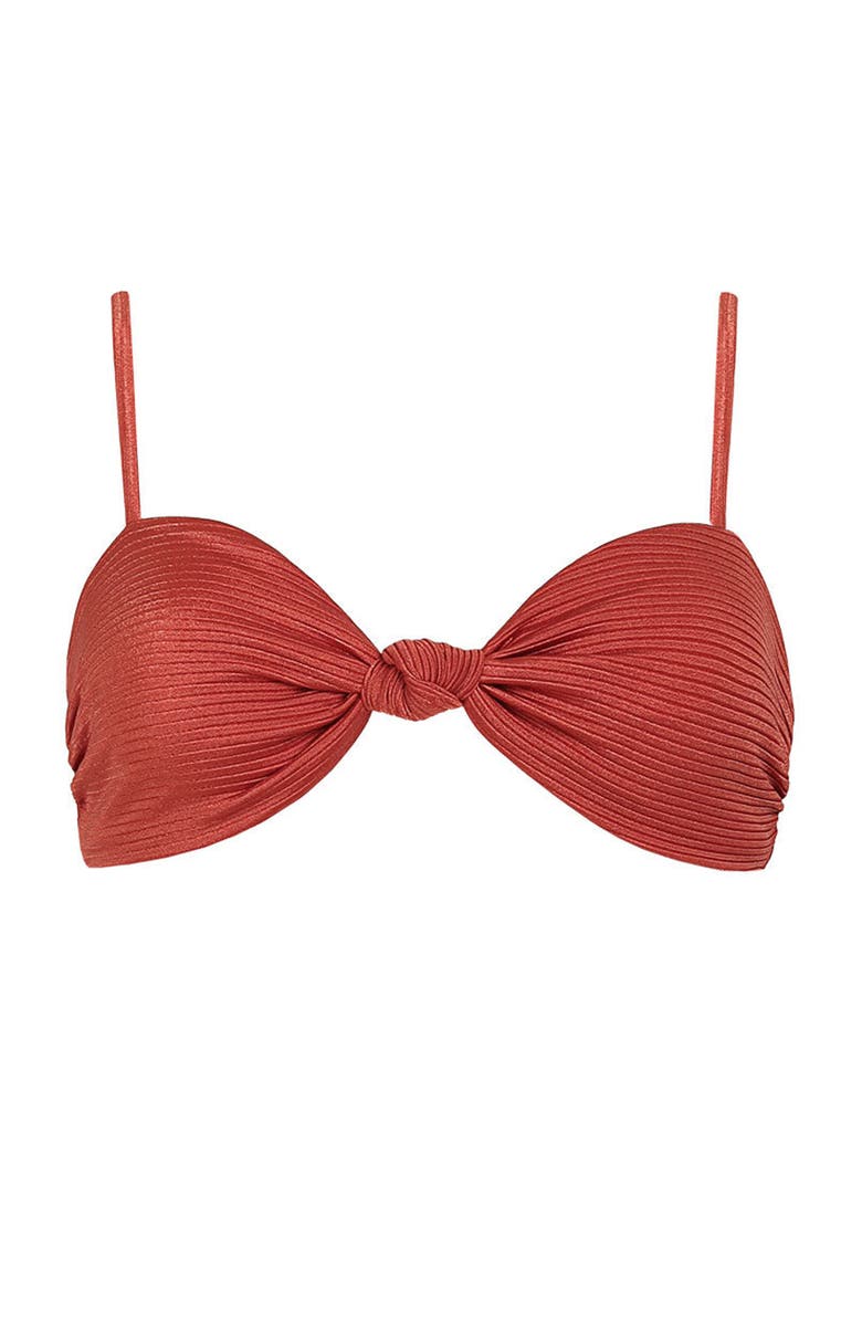 KIBYS Sunset Bazaar Terracota Lissa Knot Bandeau Top, Alternate, color, Terracota Rusty Copper