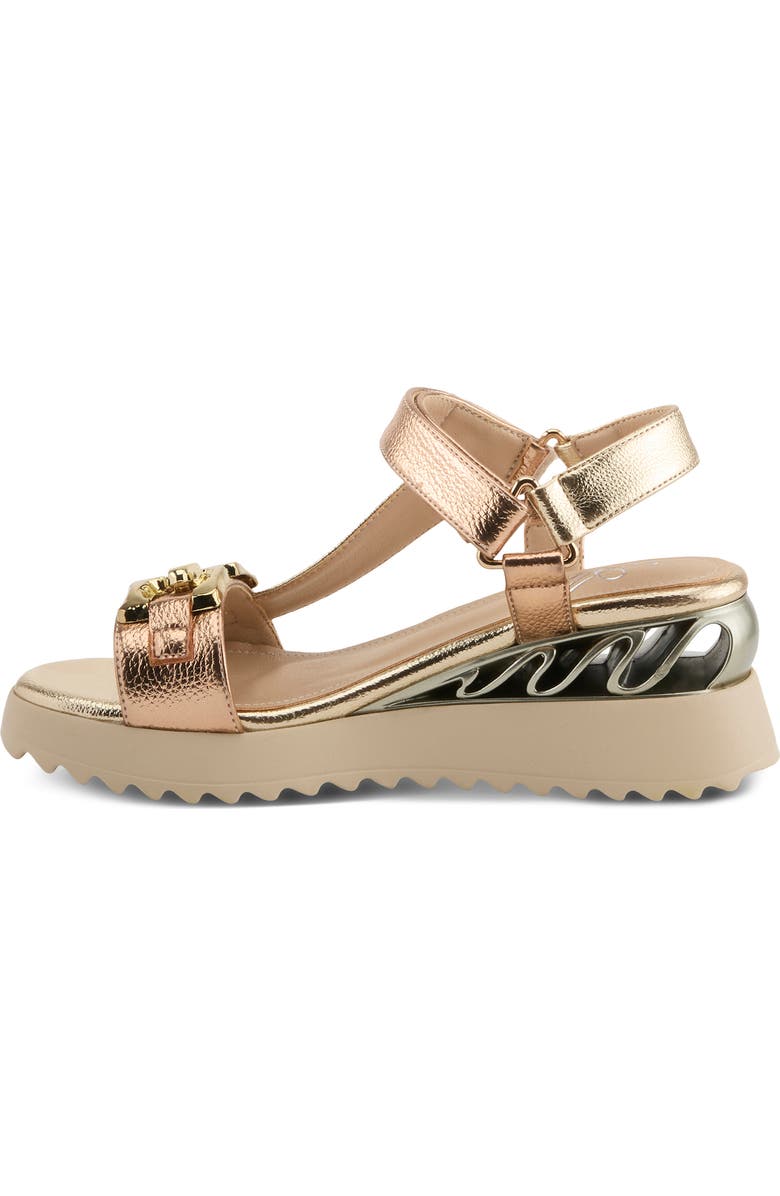 AZURA BY SPRING STEP Fabilosi Ankle Strap Wedge Sandal, Alternate, color, Champagne Multi