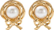 The M Jewelers Bow Shell Pearl Clip-On Earrings