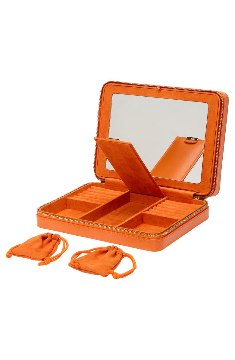WOLF Maria Large Zip Jewelry Case, Alternate, color, Tangerine