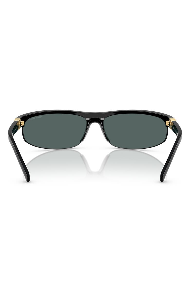 Miu Miu 70mm Oversize Oval Semirimless Sunglasses, Alternate, color, Black