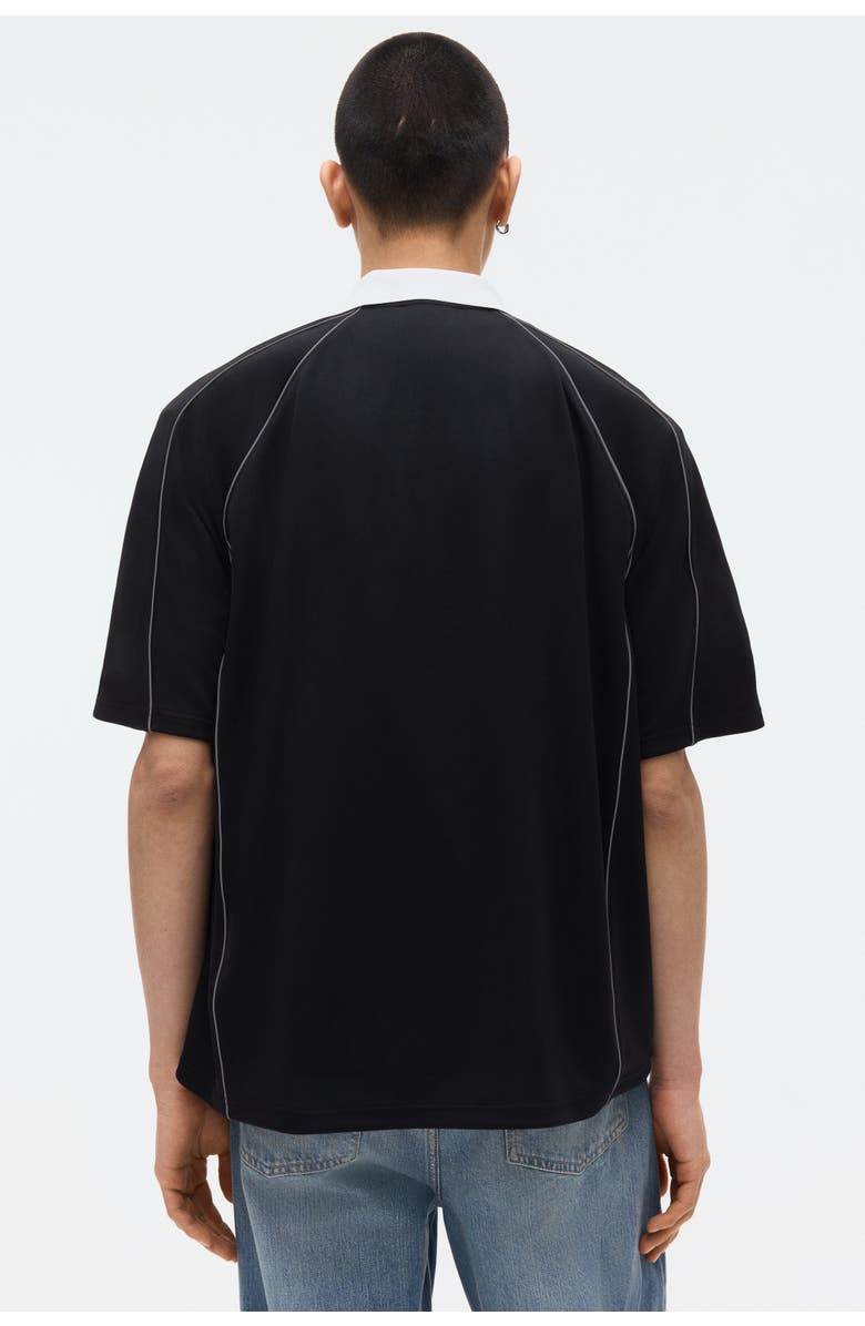 H&M Oversized Fit Printed Football Shirt, Alternate, color, Black/Honda