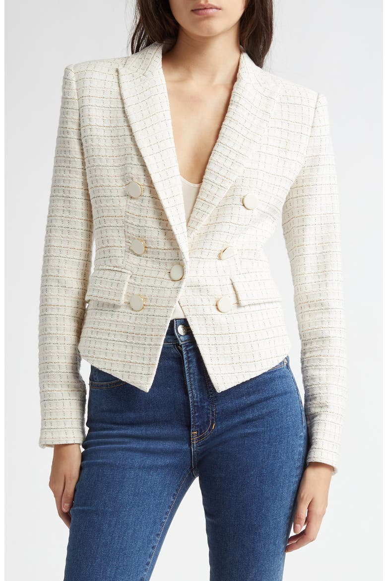 Diego Double Breasted Jacket, Main, color, IVORY MULTI