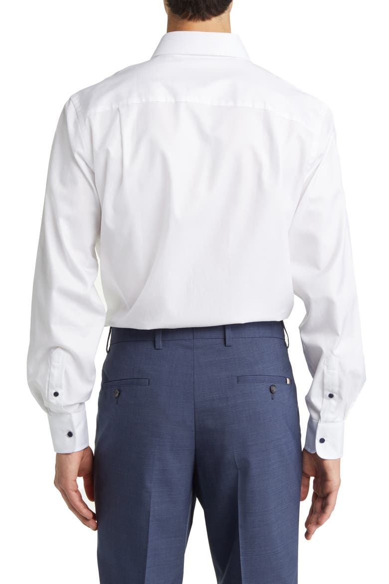 Trim Fit Super Fine Twill Dress Shirt, Alternate, color, WHITE