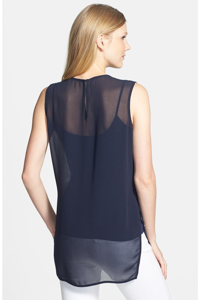 'Reflections' Sleeveless Shirttail Blouse, Alternate, color, BLUE NIGHT
