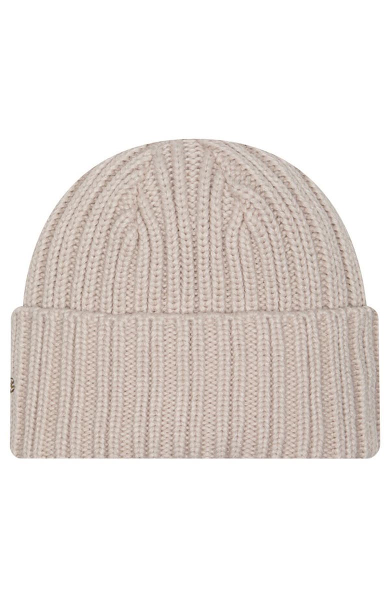 New Era Men's New Era Light Beige Cleveland Browns Logo Applique Cuffed Knit Hat, Alternate, color, Light Beige