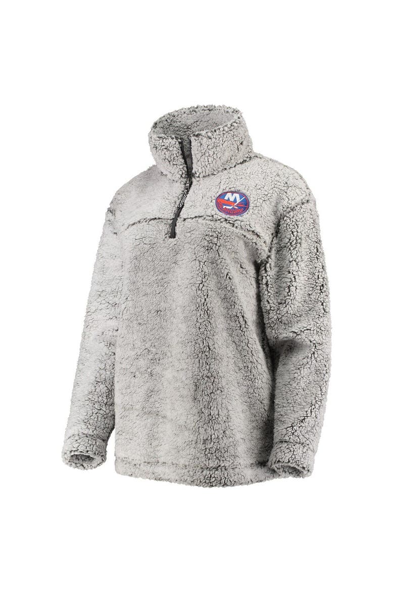 Women's G-III 4Her by Carl Banks Gray New York Islanders Sherpa Quarter-Zip Pullover Jacket, Alternate, color, Gray