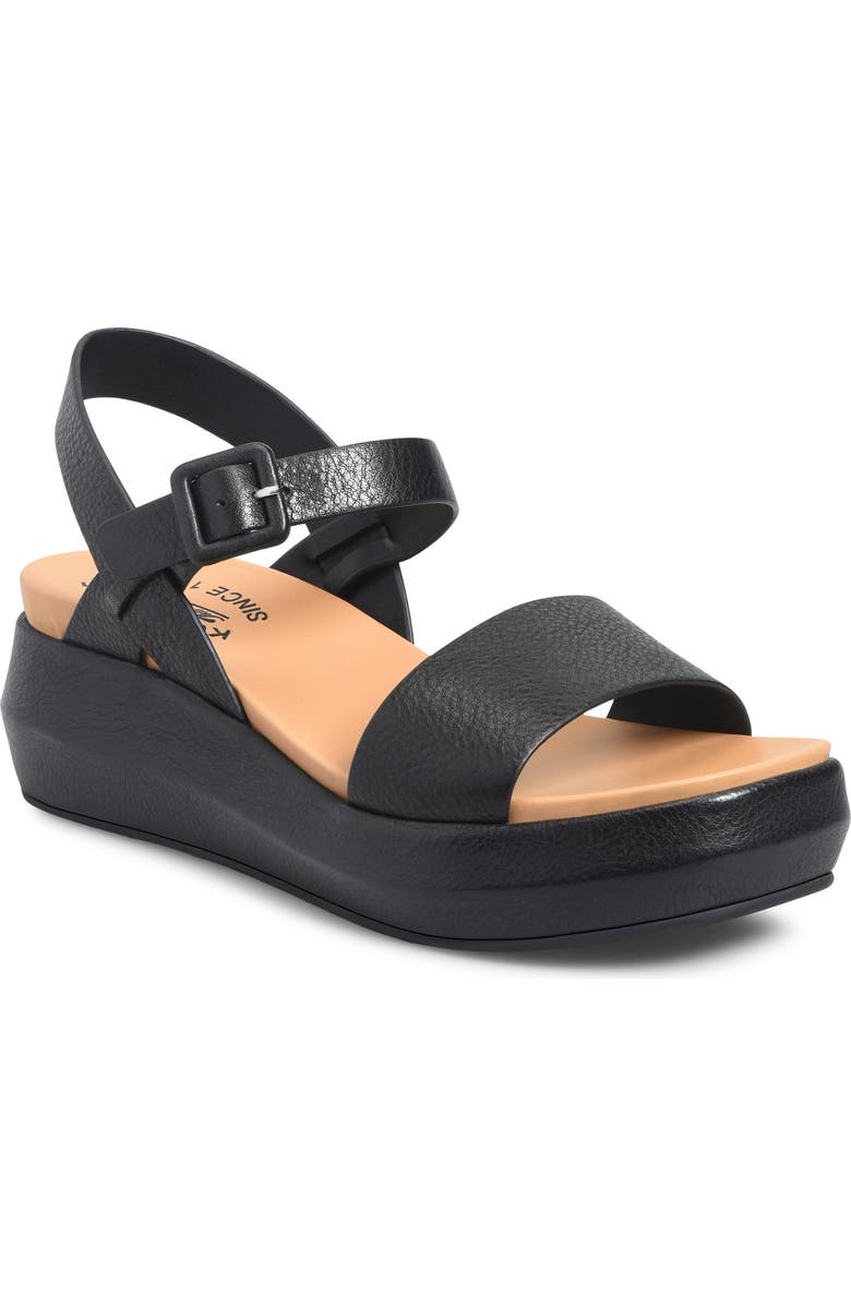 Kork-Ease<sup>®</sup> Hallie Platform Sandal, Main, color, Black Leather