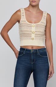 L'AGENCE Galene Mixed Stitch Crop Sweater Tank