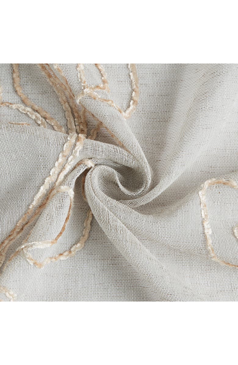 DAINTY HOME Set of 2 Embroidered Sheer Curtain Panels, Alternate, color, Linen