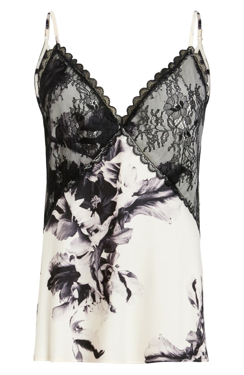 AllSaints Immy Floral Lace Detail Camisole, Alternate, color, 