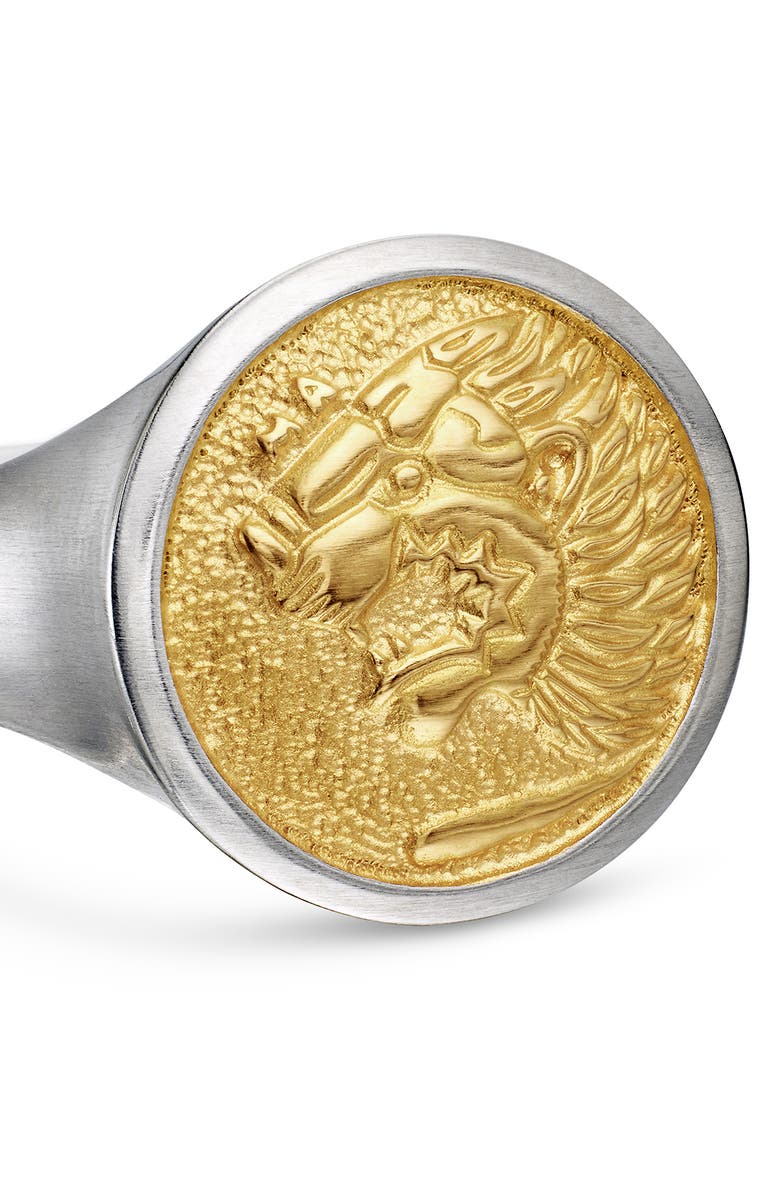 David Yurman 'Petrvs' Lion Signet Pinky Ring, Alternate, color, 