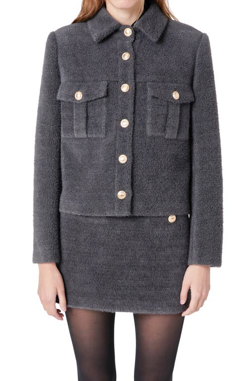 Endless Rose Brushed Jacket In Grey