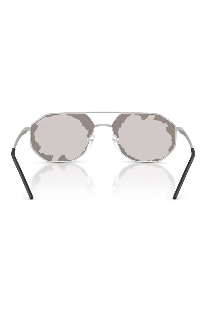 58mm Aviator Sunglasses, Alternate, color, MATTE SILVER / SMOKE BLACK