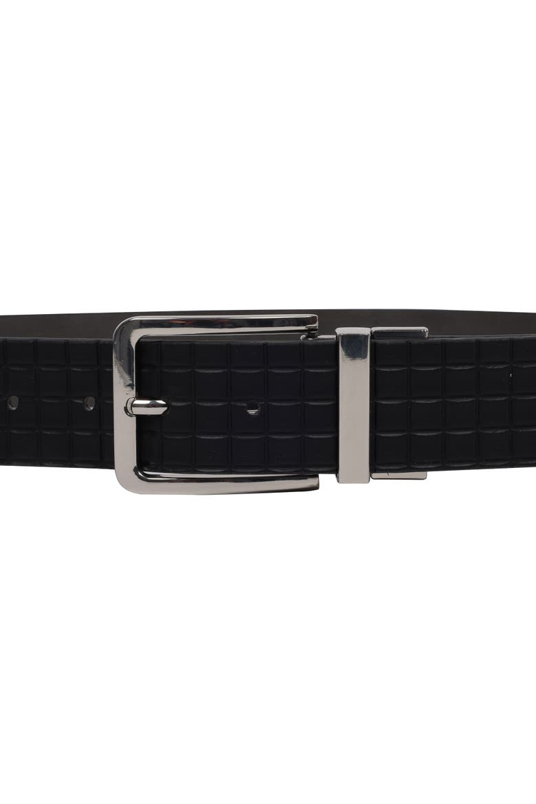 Textured PU Reversible Belt with Polished Buckle, Alternate, color, BLACK/GREY