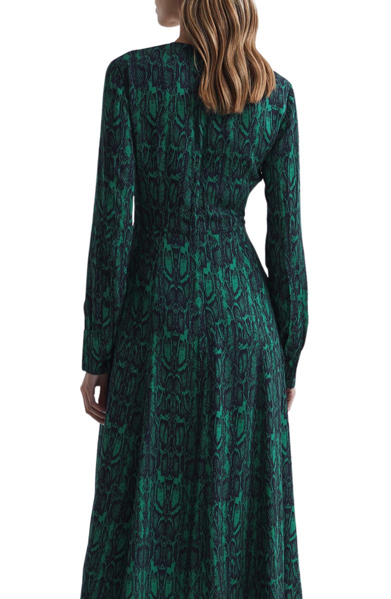 Reiss Greta Long Sleeve Snakeskin Print Dress, Alternate, color,