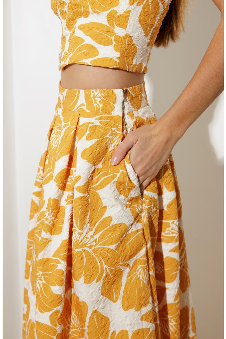 Print Textures Skirt, Alternate, color, MUSTARD