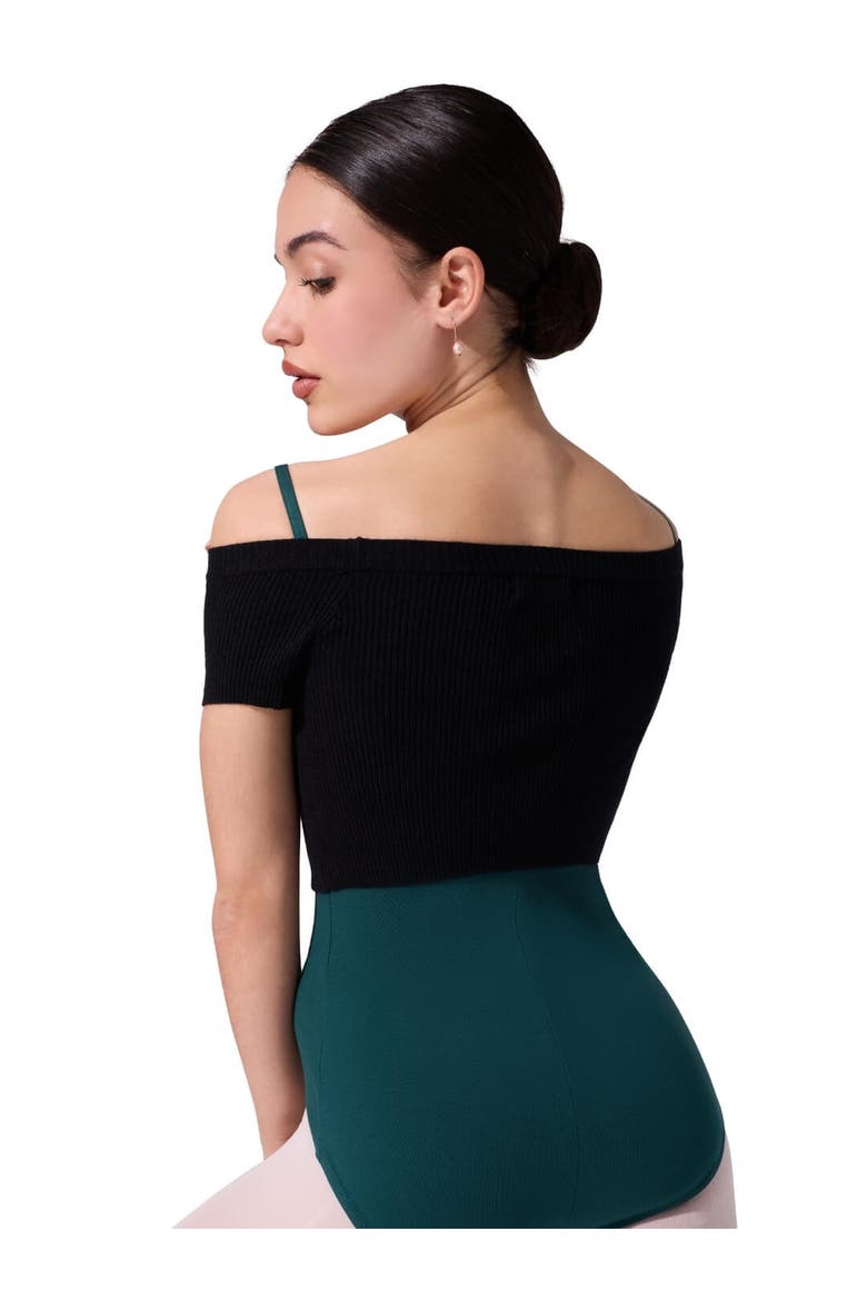 Ribbed Knit Cropped Sweater, Alternate, color, black