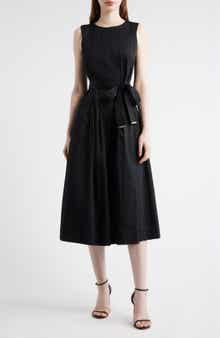 Sleeveless Stretch Cotton Midi Dress