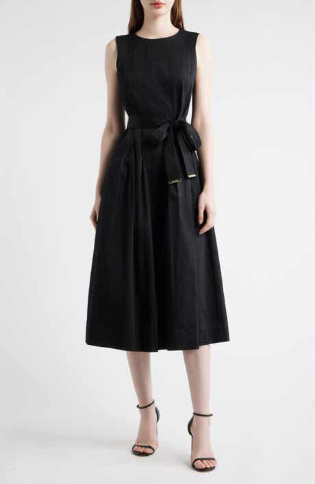 AK ANNE KLEIN Sleeveless Stretch Cotton Midi Dress