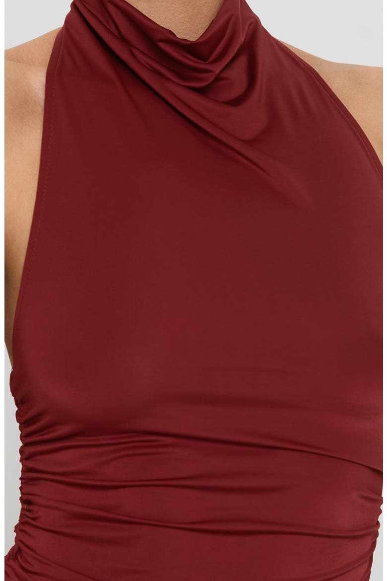 Giggle Cowl Neck Halter Top, Alternate, color, BURGUNDY