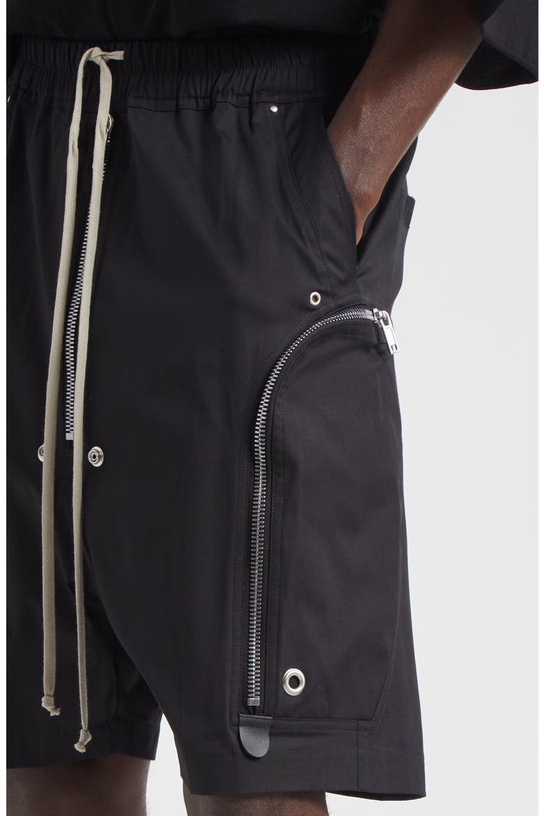 Bauhaus Bela Drawstring Cargo Shorts, Alternate, color, BLACK