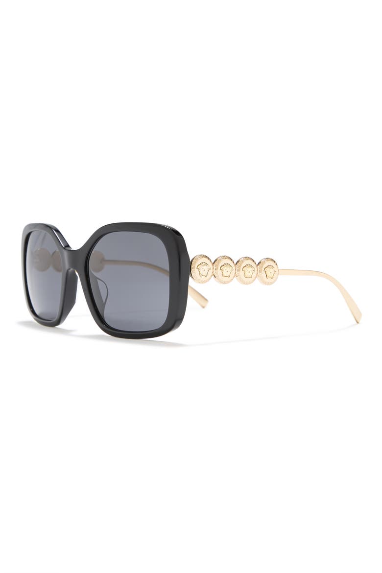 53mm Oversized Sunglasses, Alternate, color, BLACK