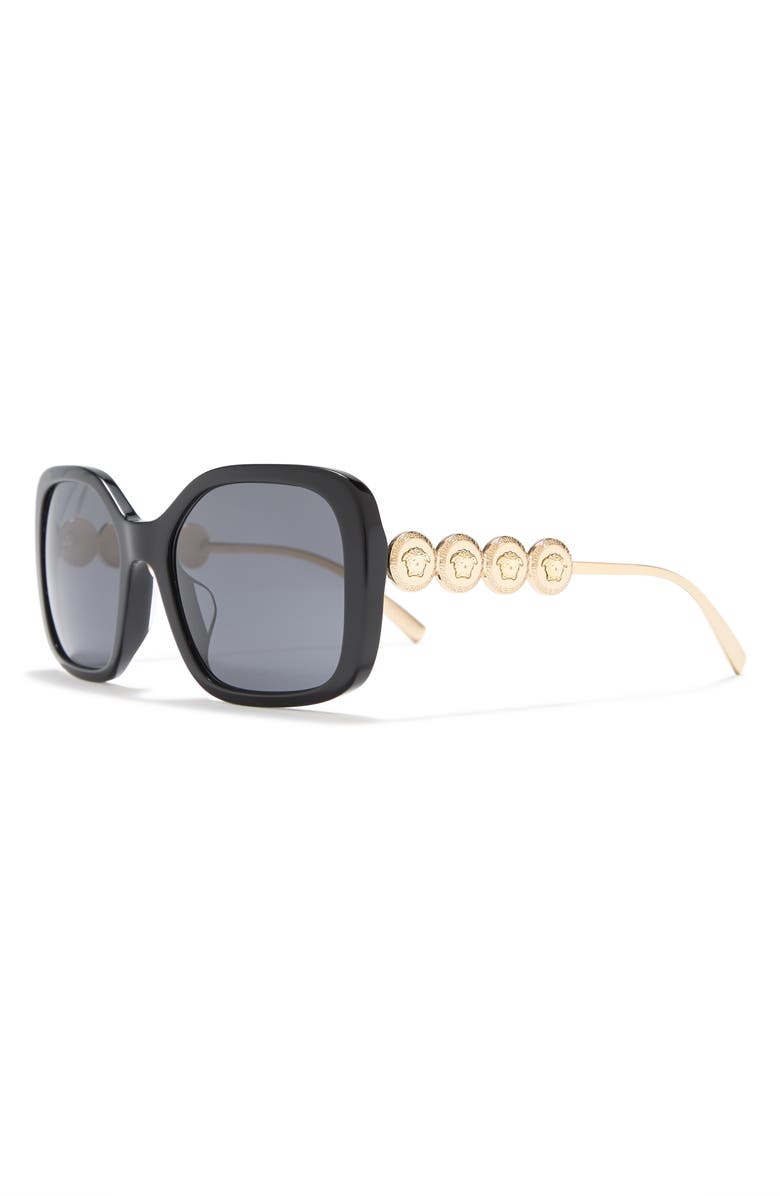 Versace 53mm Oversized Sunglasses, Alternate, color, Black