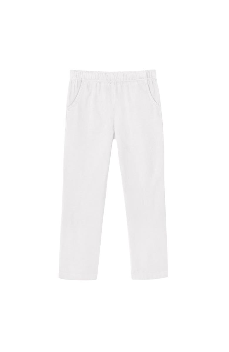 CITY THREADS Girls Soft 100% Cotton UPF 50+ Jersey Pocket Pants, Main, color, White