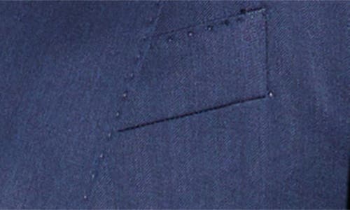 Emporio Armani G-line Peak Lapel Navy Wool Herringbone Suit In Blue