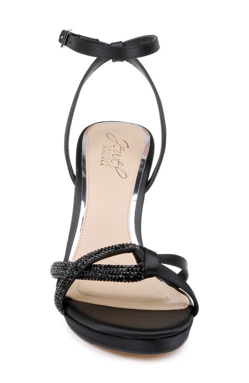 Jewel Badgley Mischka Fila Ankle Strap Platform Sandal In Black