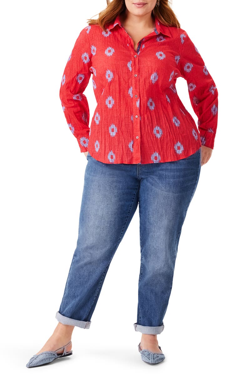 NIC+ZOE Medallion Crinkle Shirt, Alternate, color, 