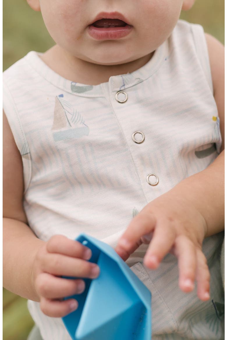 Sleeveless Organic Cotton Bodysuit, Alternate, color, SET SAIL