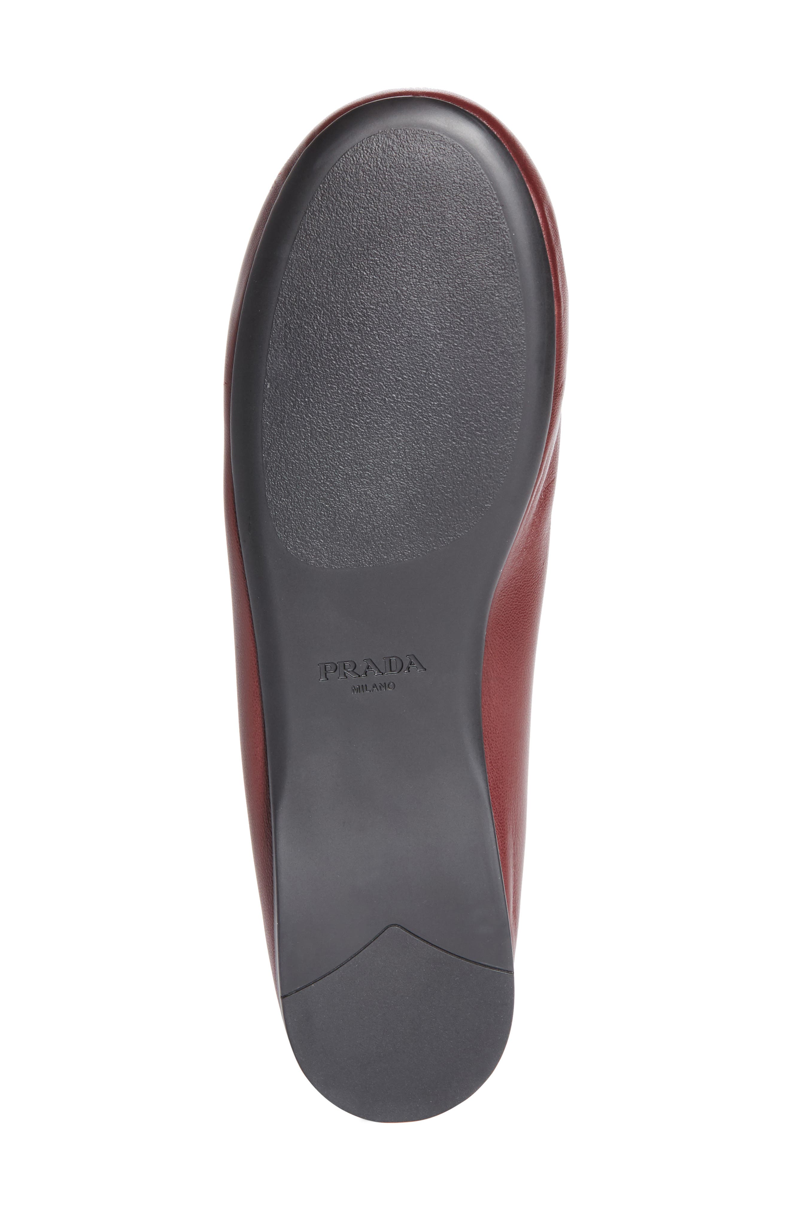 Prada Double Strap Mary Jane Flat, Alternate, color, Bordeaux