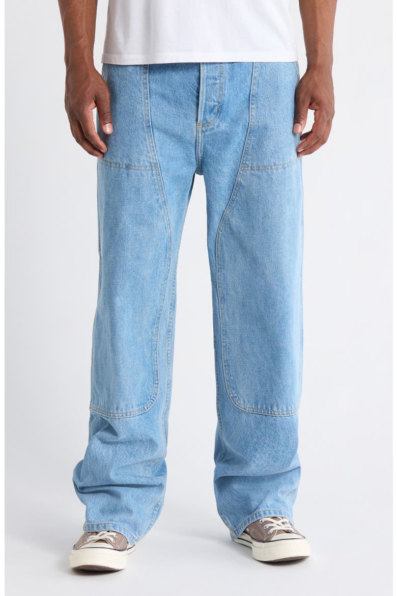 Straight Leg Jeans, Main, color, LIGHT WASHED INDIGO