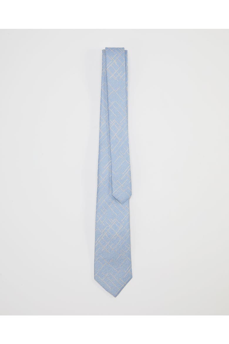 Metallic Boucle Silk Jacquard Tie, Alternate, color, Blue