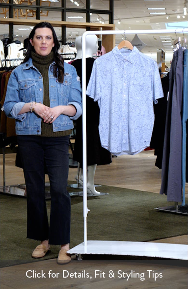 San Lucio Soirée Supima<sup>®</sup> Cotton Blend Short Sleeve Button-Up Shirt, sales video thumbnail