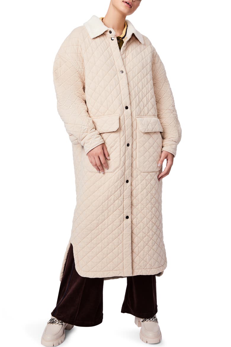Country Charm Quilted Longline Cotton Jacket, Main, color, CREAM