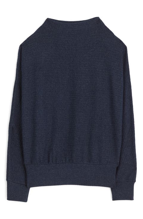 Mock Neck Dolman Sleeve Sweater