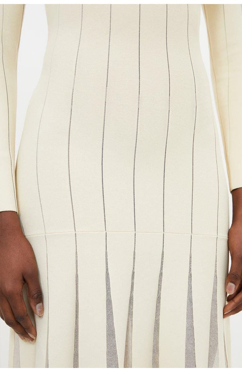 Karen Millen Filament Full Skirt Knit Midi Dress, Alternate, color, Ivory