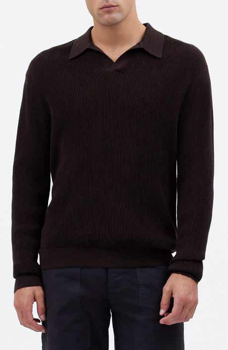 Madewell Johnny Collar Long Sleeve Merino Wool Sweater Polo