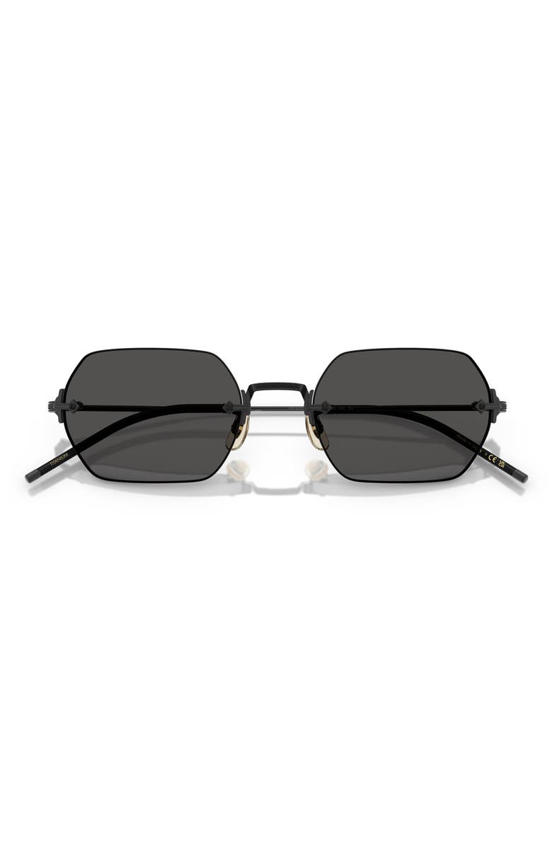 Oliver Peoples 52mm Irregular Sunglasses, Alternate, color, Matte Black/ Grey