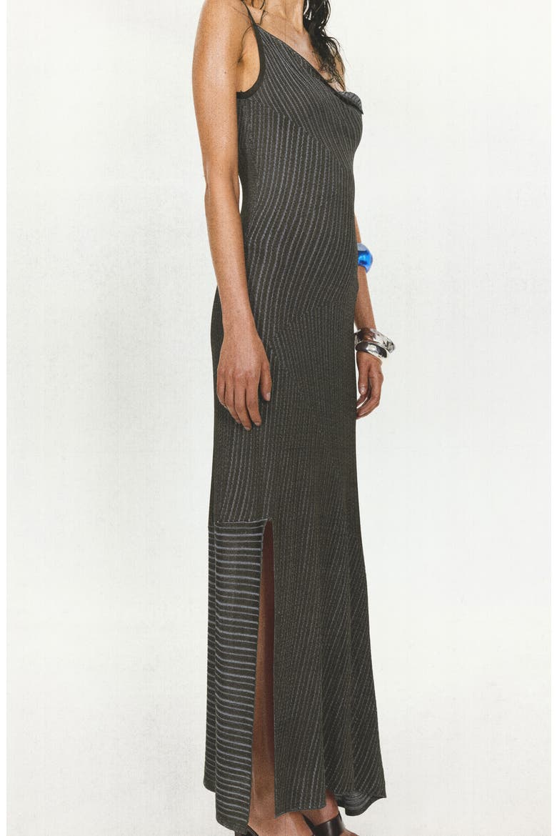 Asymmetrical Striped Knit Dress, Alternate, color, COFFEE