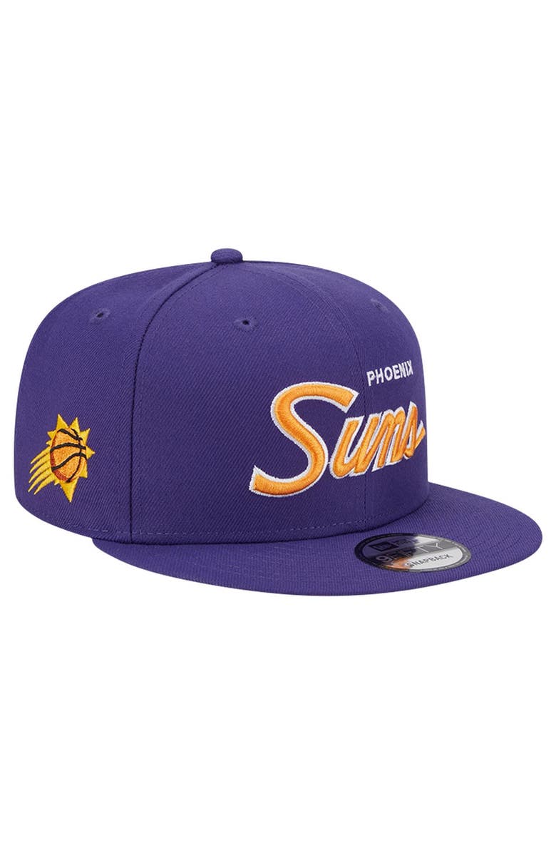 New Era Men's New Era Purple Phoenix Suns Evergreen Script Side Patch 9FIFTY Snapback Hat, Main, color, Purple