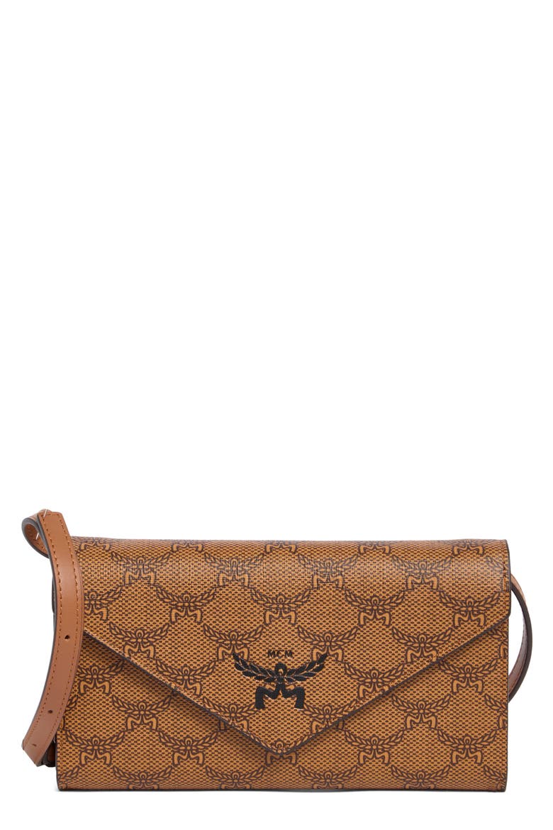 Himmel Lauretos Wallet On a Strap, Main, color, COGNAC