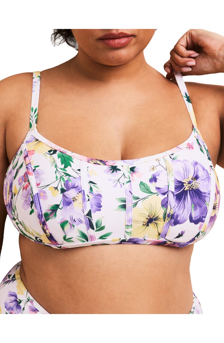 Adore Me Valcea Swimwear Bikini Top, Alternate, color, Floral Purple