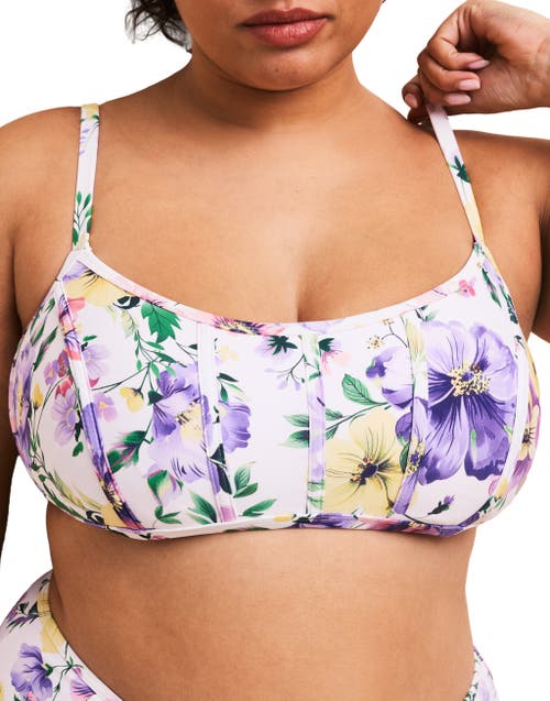 Adore Me Valcea Swimwear Bikini Top In Floral Purple