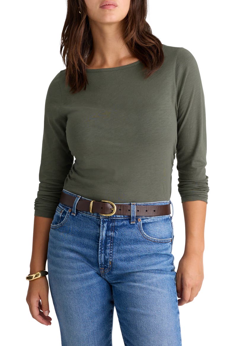 Ruched Long Sleeve Top, Main, color, SMOKY LAUREL