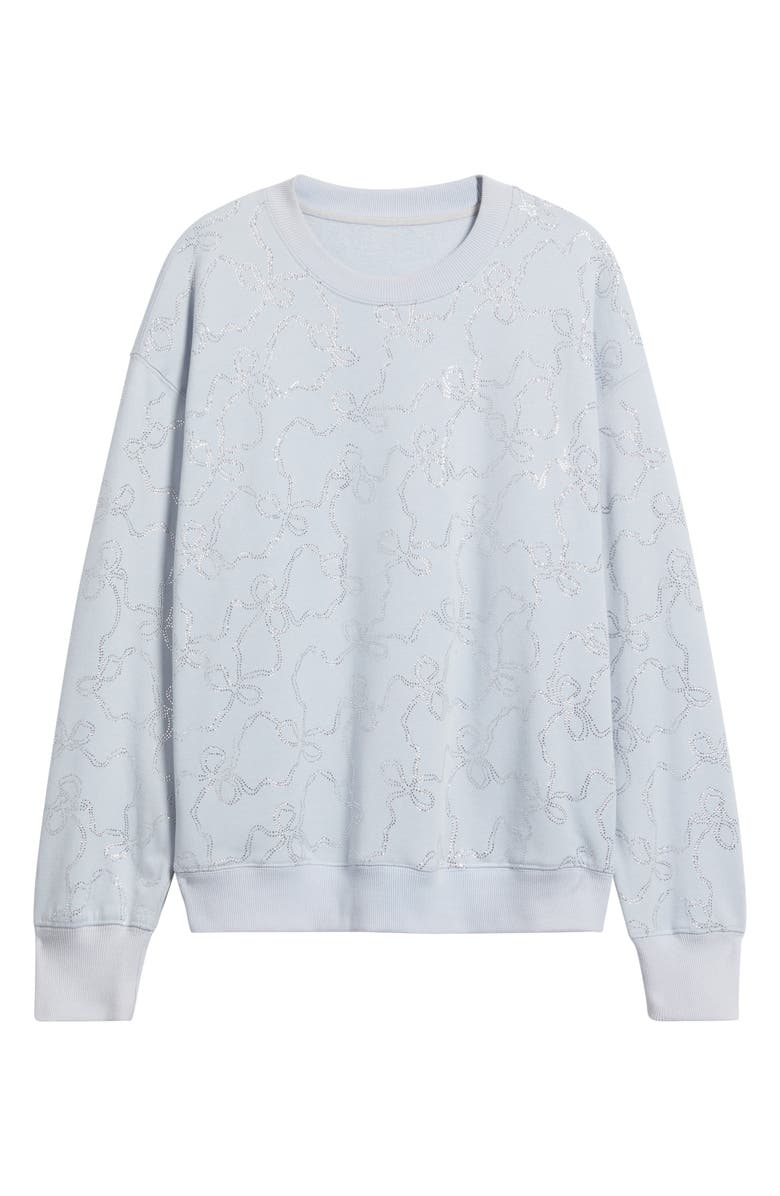 LoveShackFancy Karabeth Embellished Bow Sweatshirt, Alternate, color,