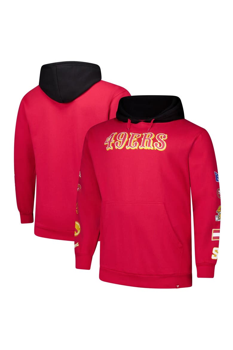 Men's Fanatics Scarlet San Francisco 49ers Big & Tall Patched Out Pullover Hoodie, Main, color, Scarlet